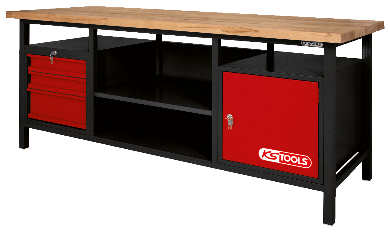 KS Tools XXL-Werkbank mit 3 Schubladen und 1 Tür
