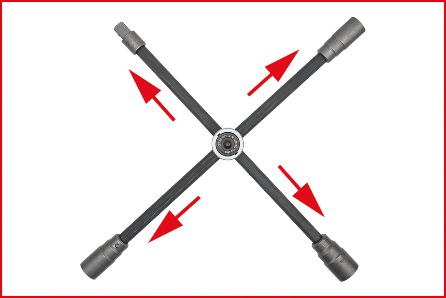 KS Tools Rad-Kreuzschlüssel mit Gleitgelenk für NKW, 3/4"x24x27x32mm