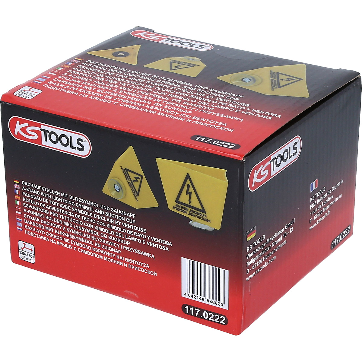 KS Tools Dachaufsteller mit Blitzsymbol und Saugnapf