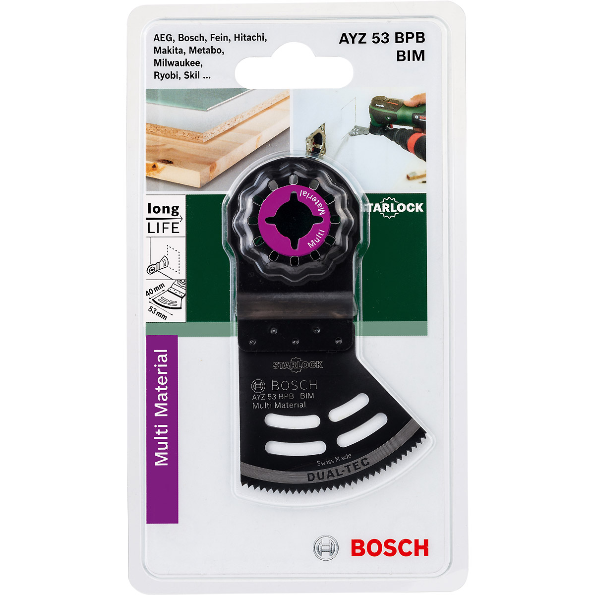 Bosch Starlock Dual-Tec-Sägeblatt AYZ 53 BPB, 40 x 53 mm