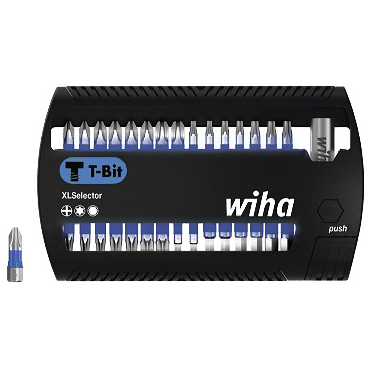Wiha Bit Set XLSelector T-Bit 25 mm Phillips, TORX , Sechskant 31-teiliges Set 1/4 zoll C6,3