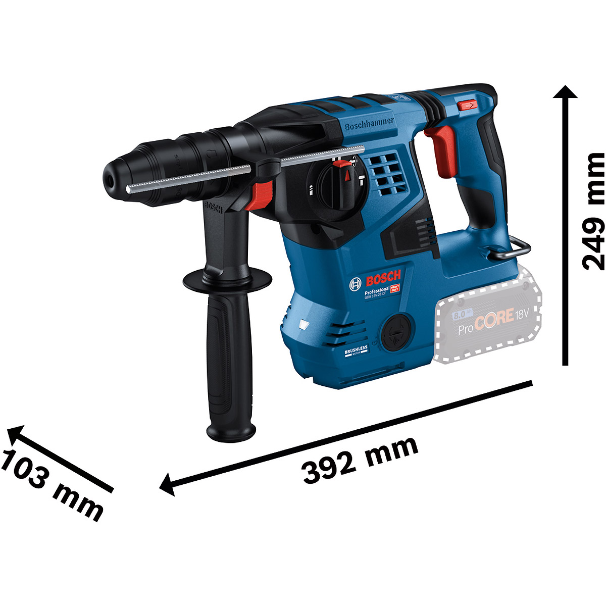 Bosch Akku-Bohrhammer mit SDS plus GBH 18V-28 CF + GDE, L-BOXX