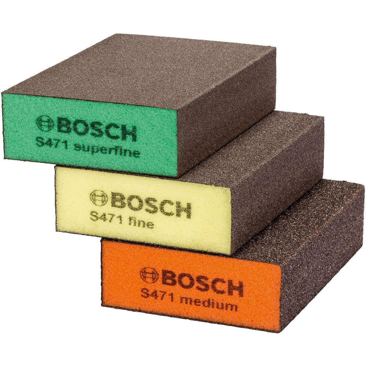 Bosch Schleifschwamm-Set S471 Best for Flat & Edge, 3-teilig, 69 x 97 x 26 mm