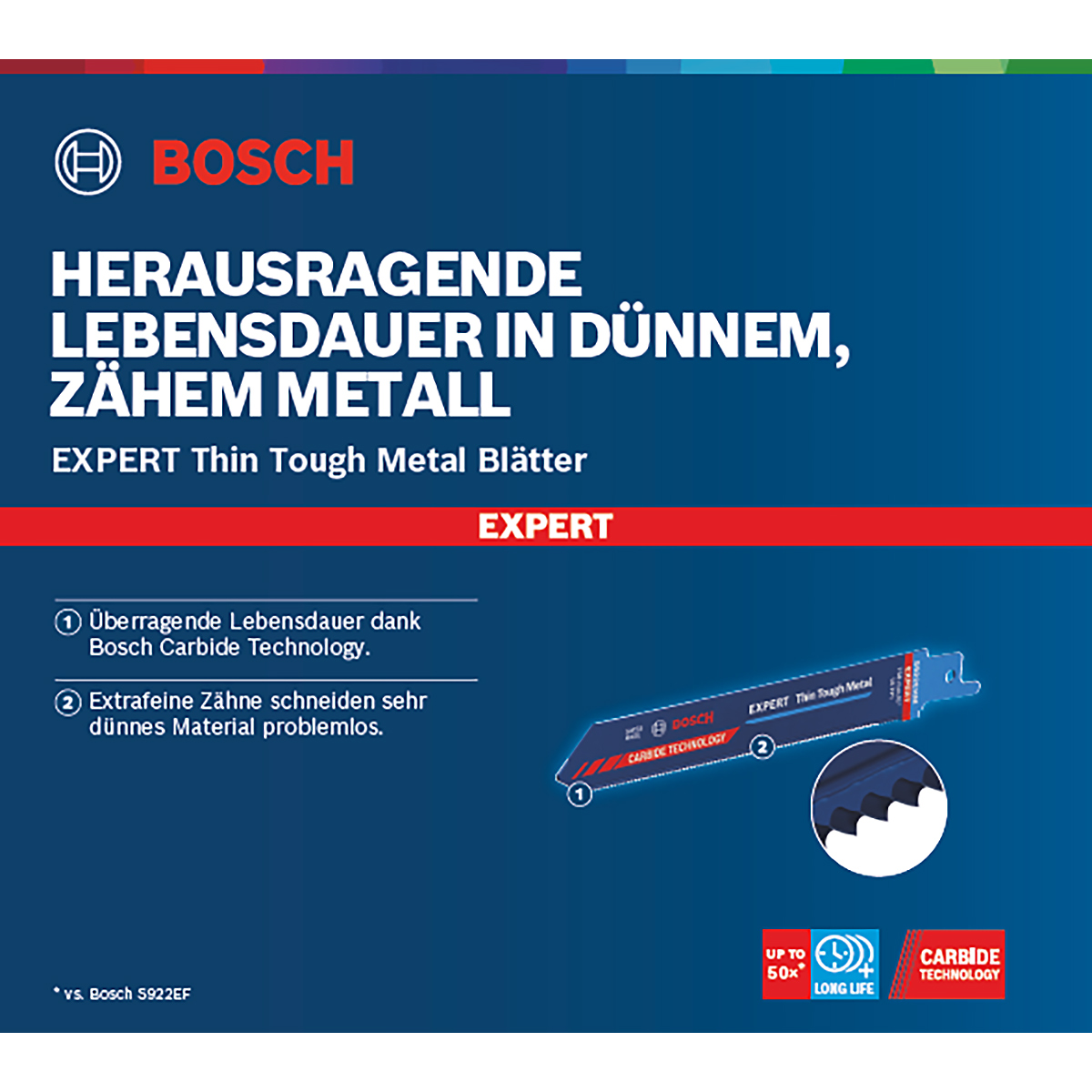 Bosch EXPERT ‘Thin Tough Metal’ S 922 EHM Säbelsägeblatt
