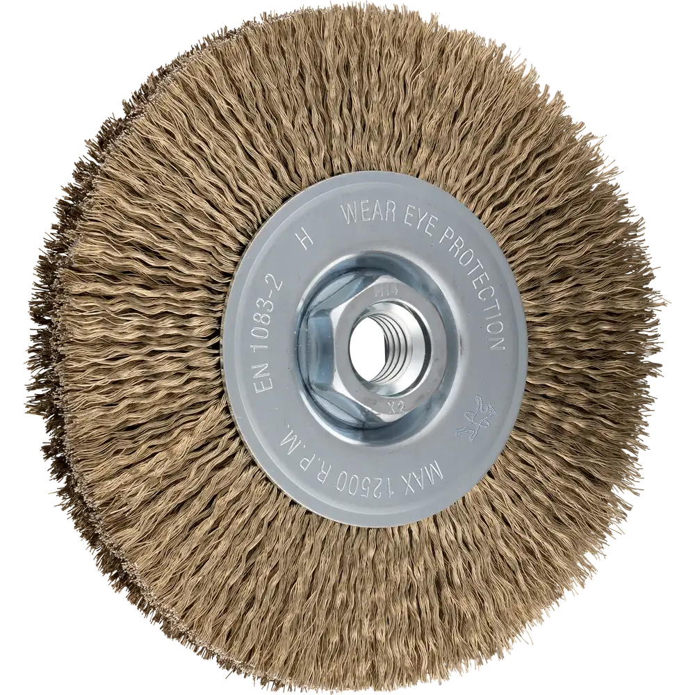 PFERD TOOLS Rundbürste ungezopft RBU Ø 125x15 mm M14 vermessingter Stahl-Litzen-Draht-Ø 0,20 mm Winkelschleifer