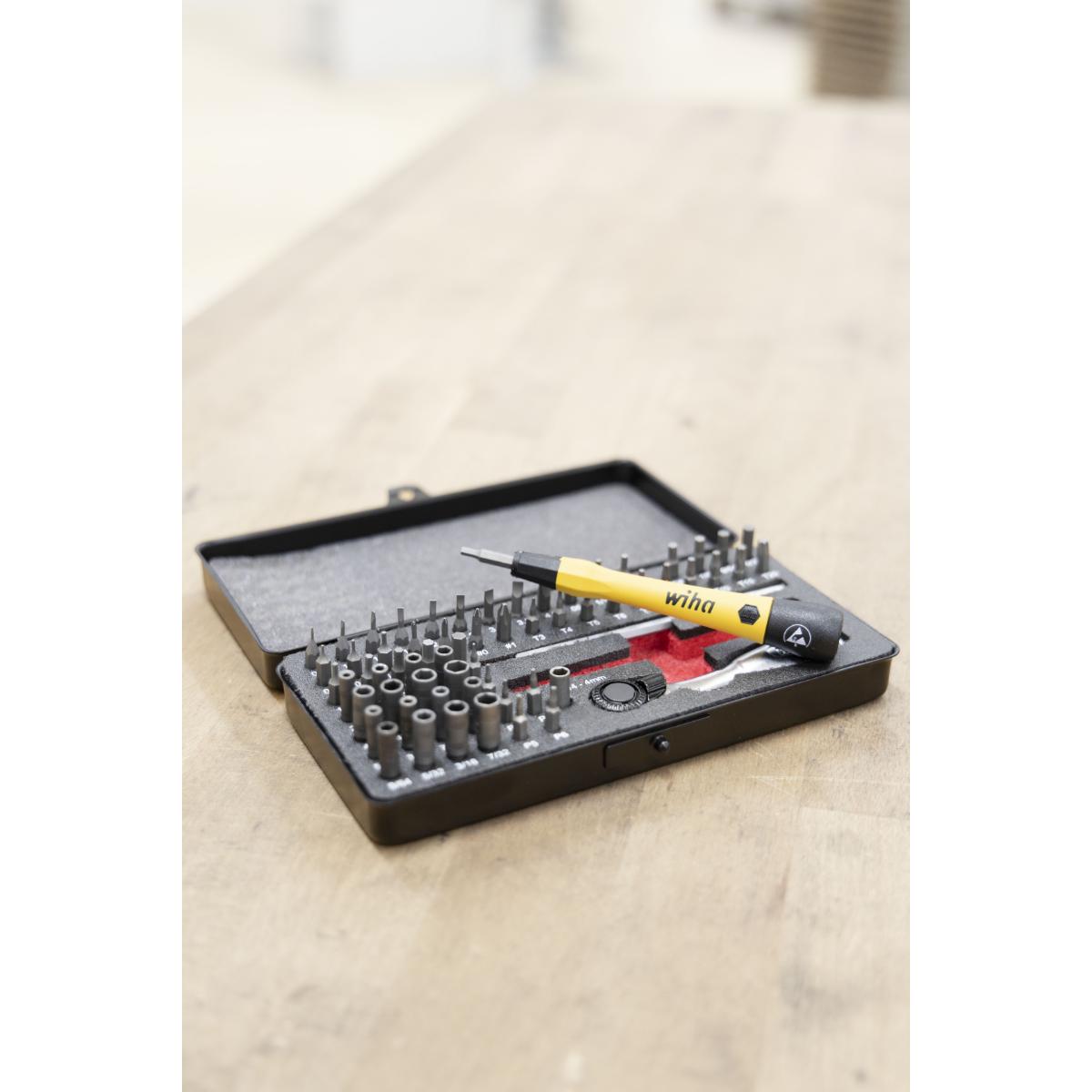 Wiha Micro-Bit Set ESD gemischt 65-teiliges Set 4mm C4 in Box