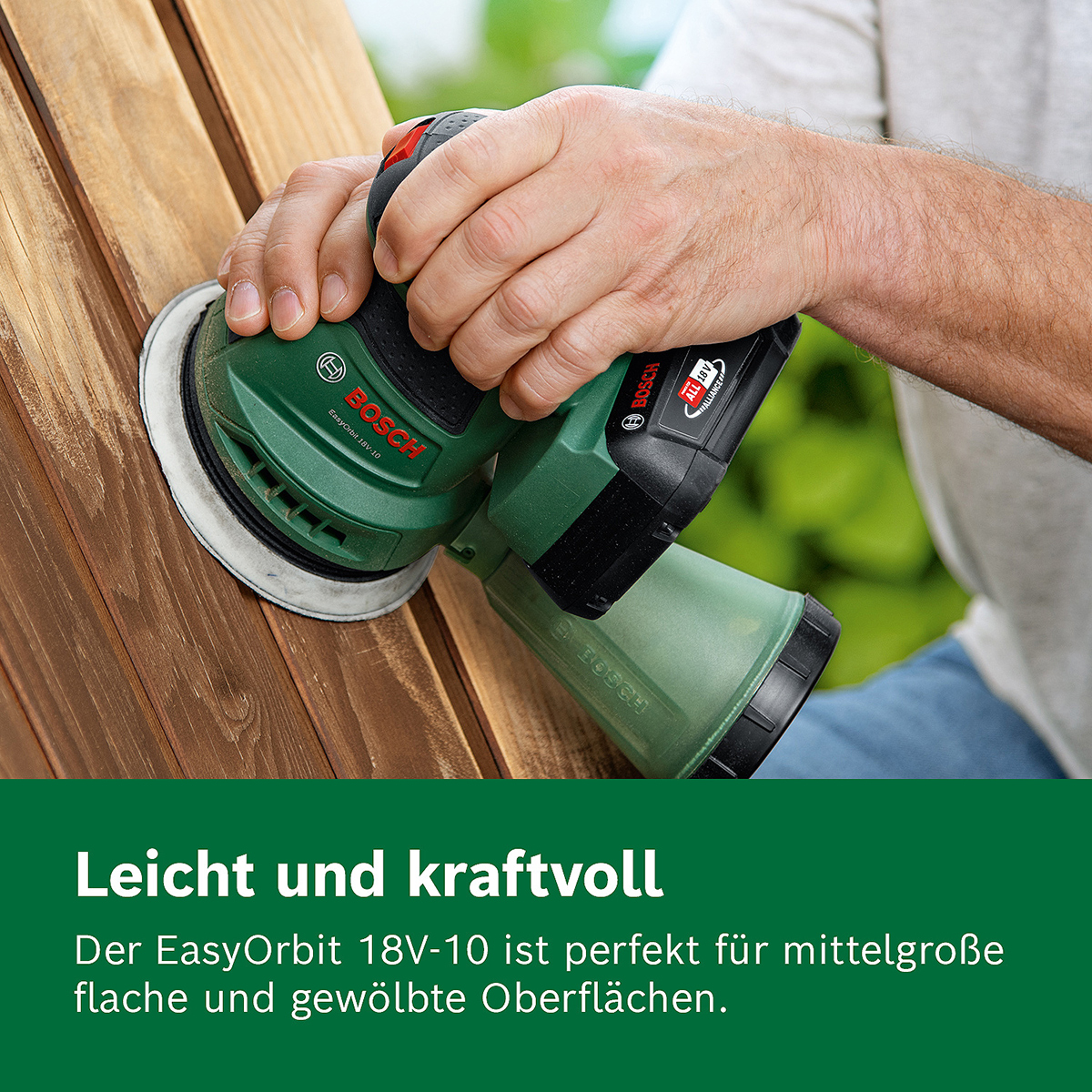 Bosch Akku-Exzenterschleifer EasyOrbit 18V-10, 1 x Akku PBA 18V 2.0Ah
