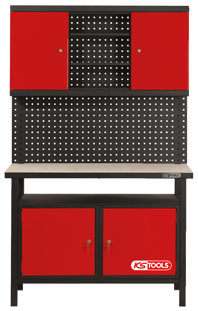 KS Tools Profi-Werkbank mit 2 Türen, H840xB1200xT600mm