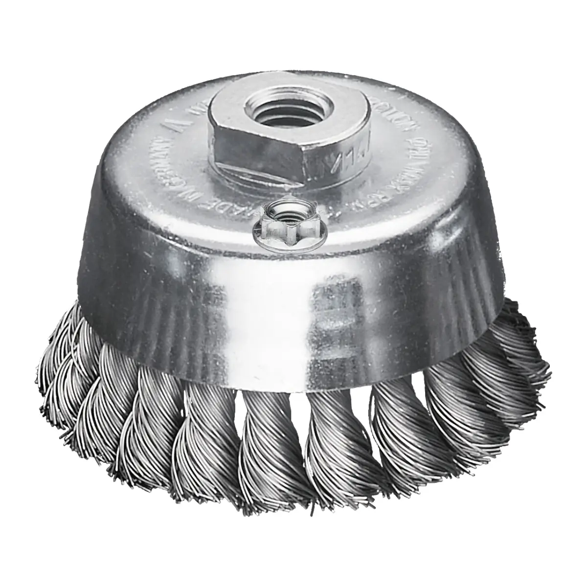 Milwaukee Topfbürste für Winkelschleifer, gezopft, Stahl 90 x 20 x 0,5 mm, M14