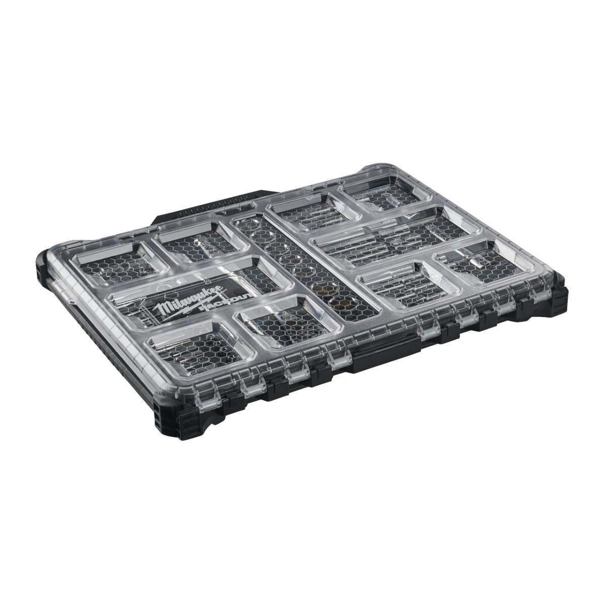 Milwaukee PACKOUT Organiser Compact Ratschen- und Steckschlüsseleinsatz 1/4" und 1/2" metrisch