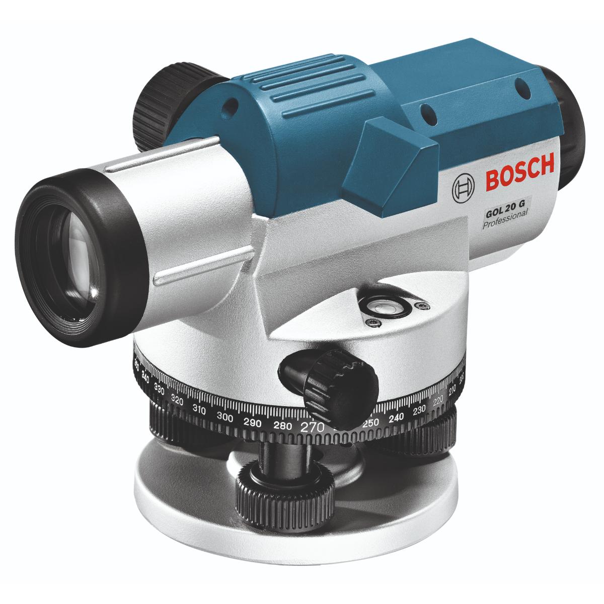 Bosch Optisches Nivelliergerät GOL 20 G, mit Baustativ BT160, Messstab GR 500