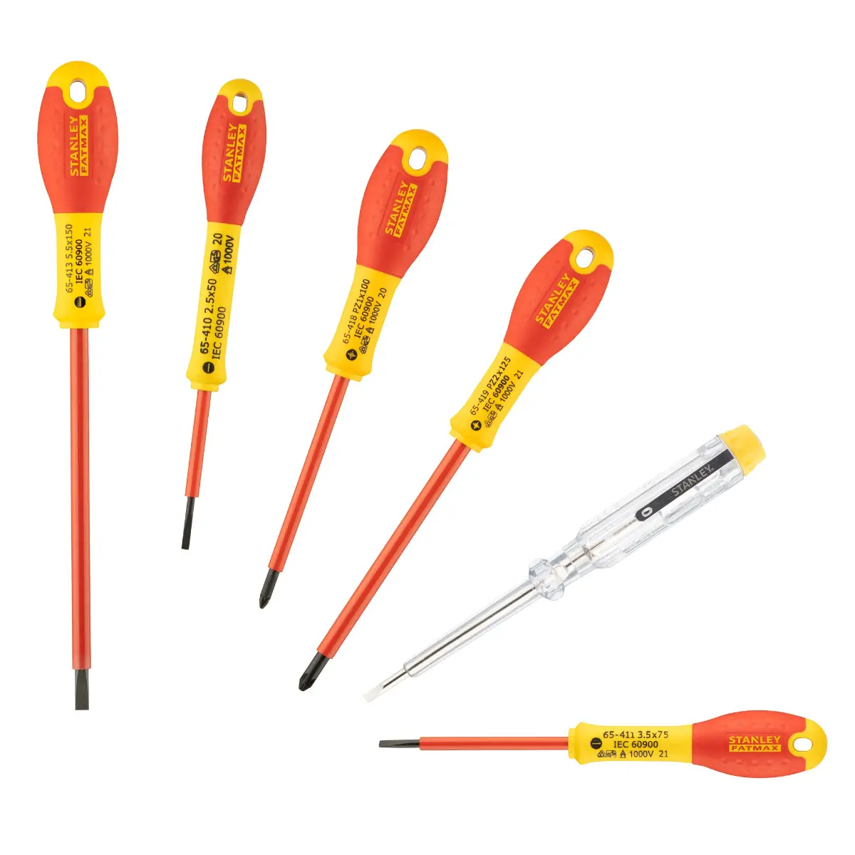 STANLEY FATMAX Schraubendreher-Set 6-teilig m. Spannungsprüfer Schl. Pozidriv