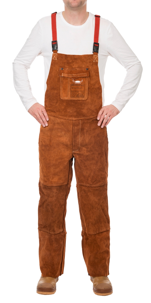 ELMAG Schweißer Latzhose WELDAS 44-7440/7648 Lava Brown™ Spalt-Rindleder