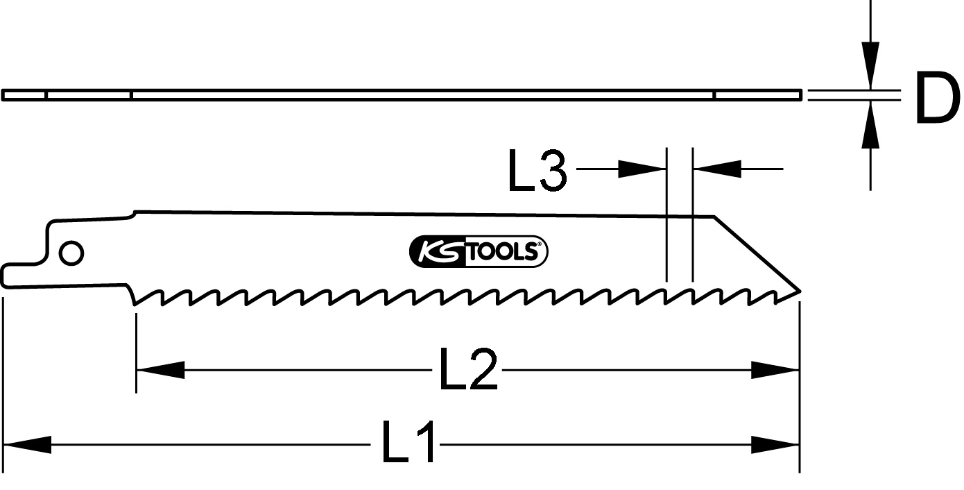 KS Tools Säbelsägeblatt, 200mm, 1,4mm, 5er Pack