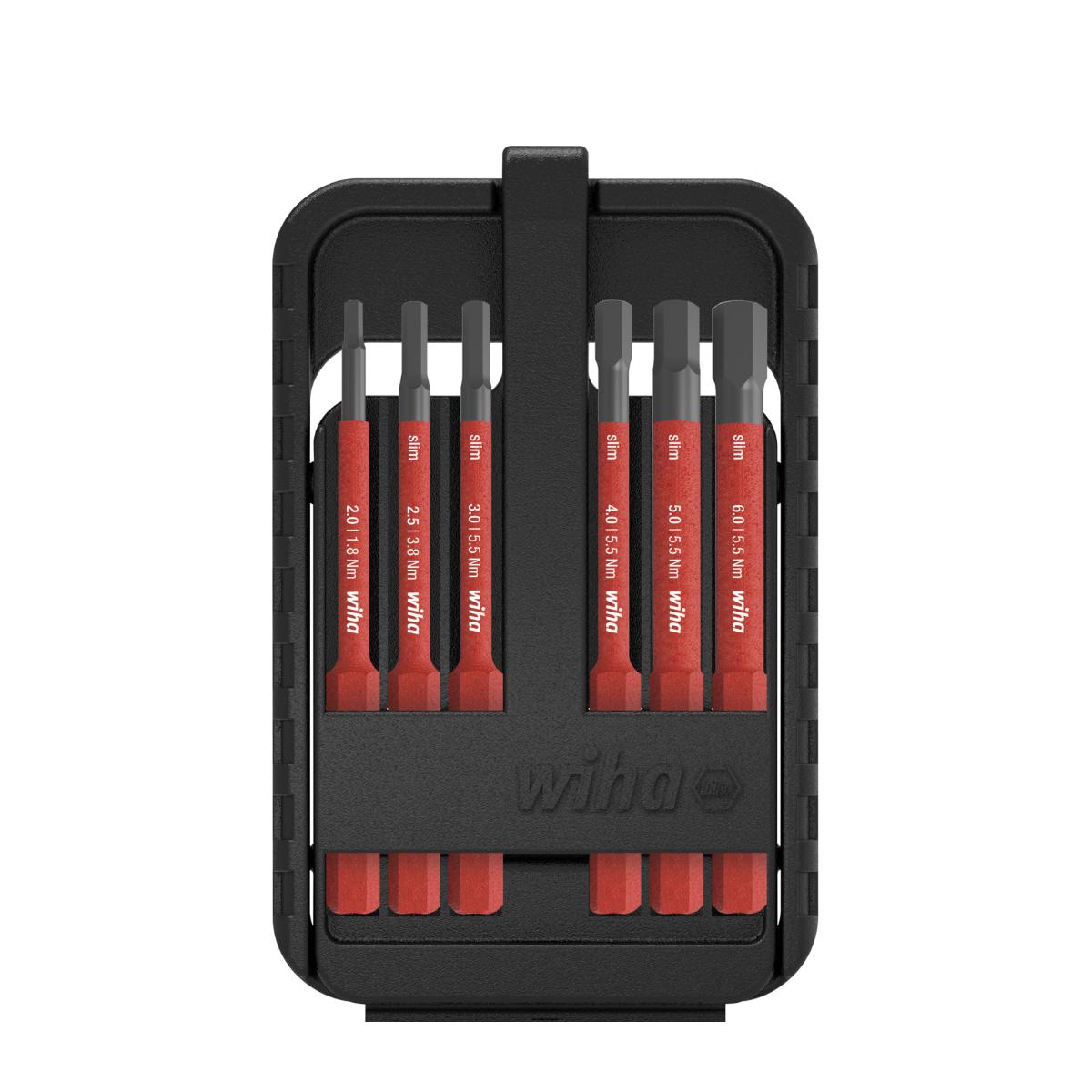 Wiha Bit Set slimBit electric Sechskant 6-teiliges Set