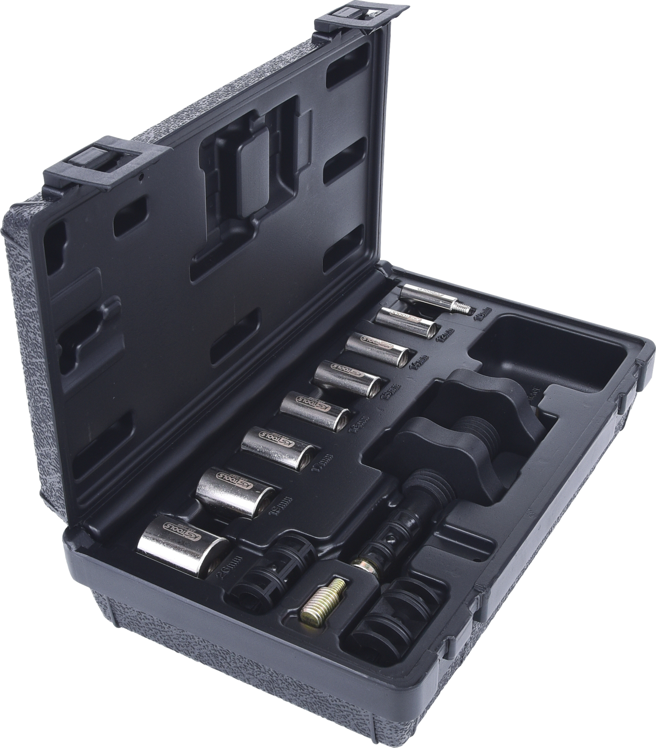 KS Tools Kupplungs-Zentrier-Werkzeug-Satz Ø 15,0 - 28,0 mm mit Zentrierhülsen, 11-tlg