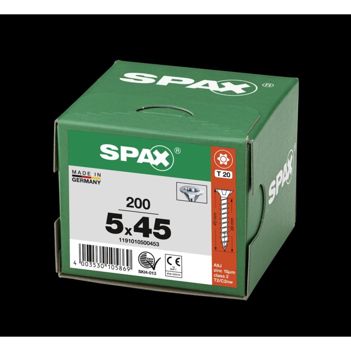 SPAX Senkmultikopf T-Star Plus T20 Vollgewinde WIROX, 200 Stück