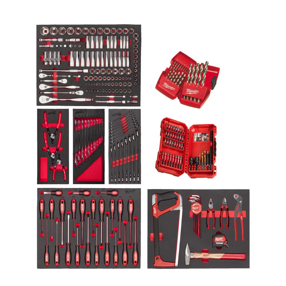 Milwaukee Bestücktes Einlagen-Set Industrie 244-teilig für Werkstattwagen 78 cm