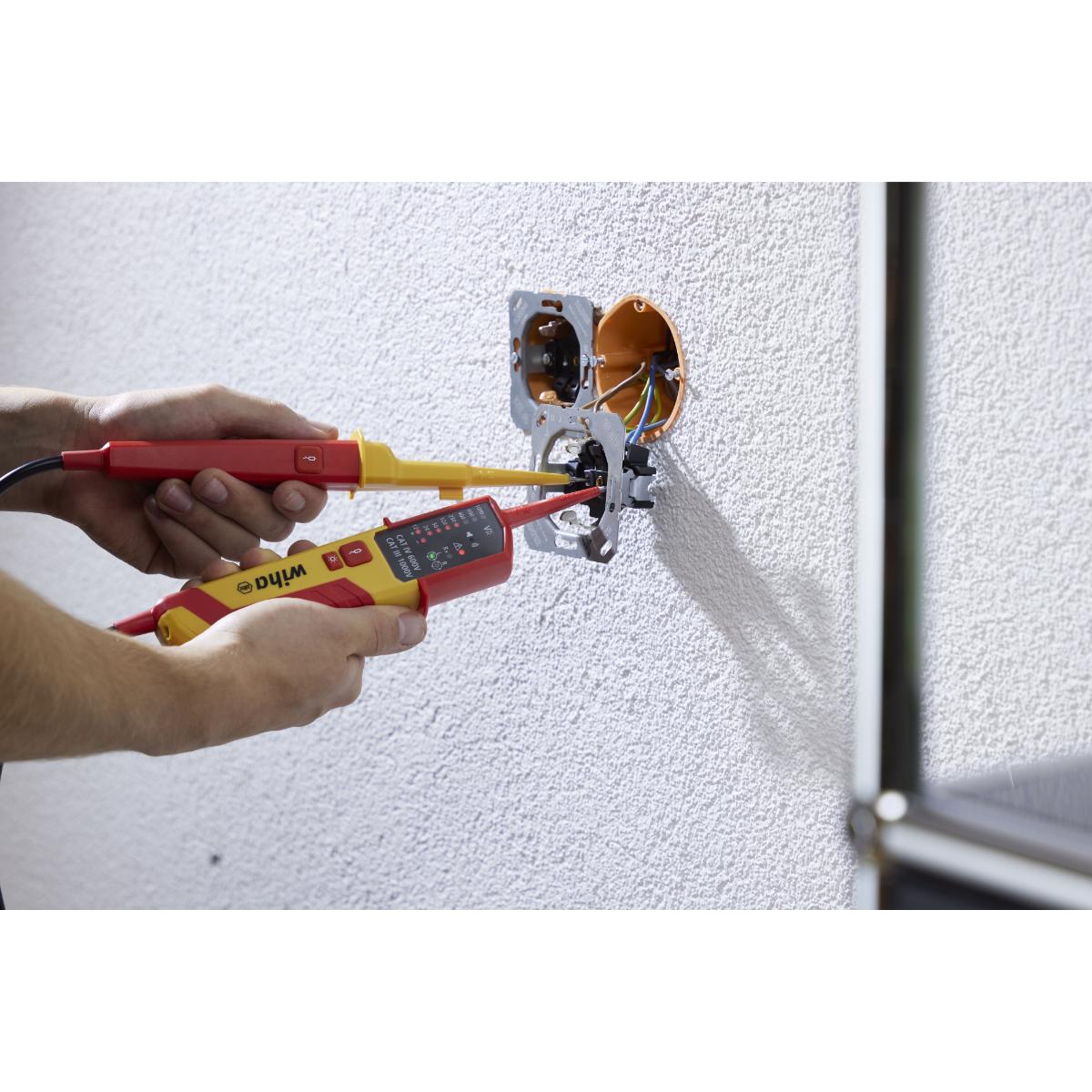 Wiha Spannungs- und Durchgangsprüfer 12 - 1.000 V AC, CAT IV mit 2x AAA-Batterien