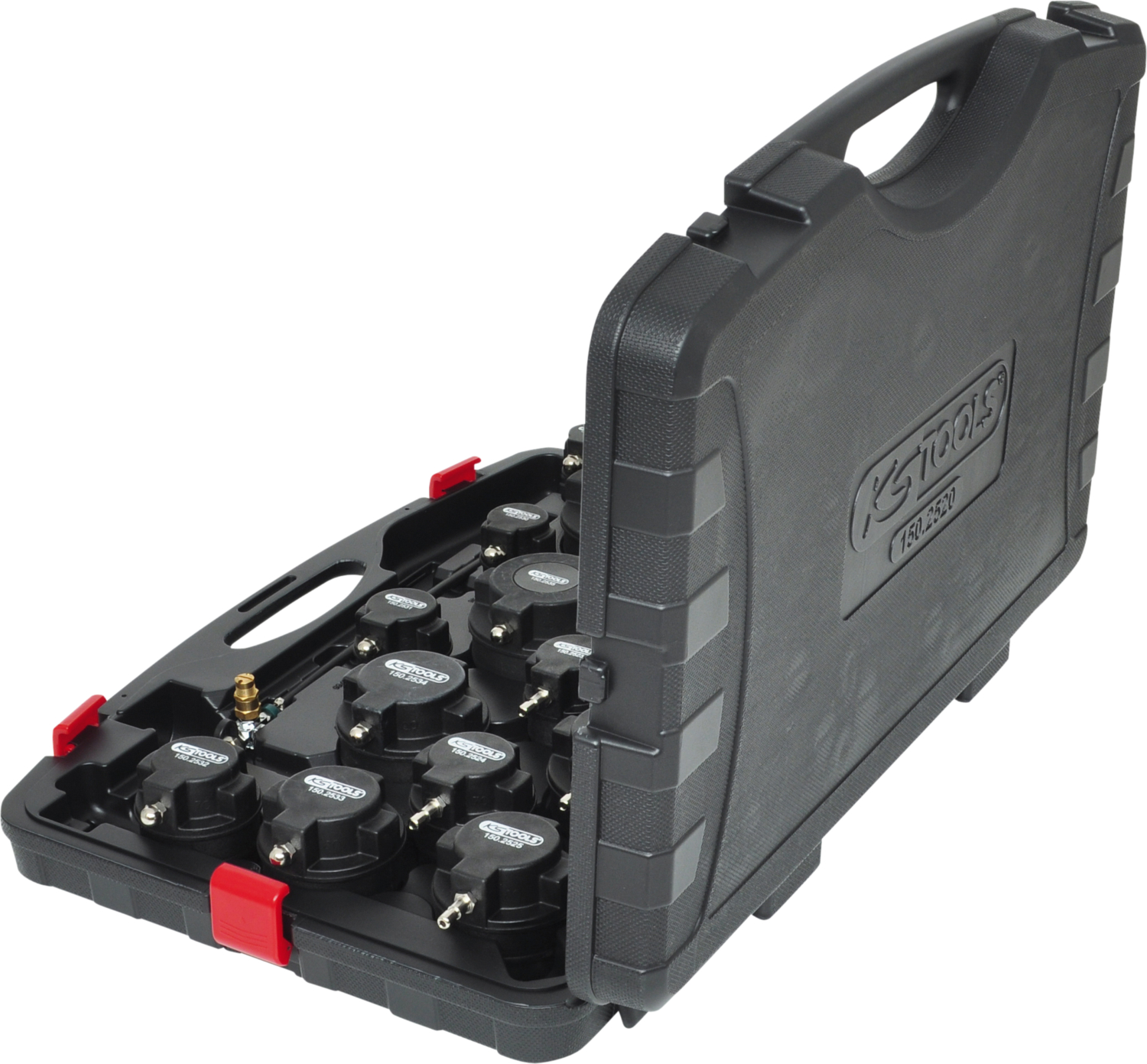 KS Tools Turbolader-Ladeluft-System-Prüfkoffer-Satz, 17-tlg