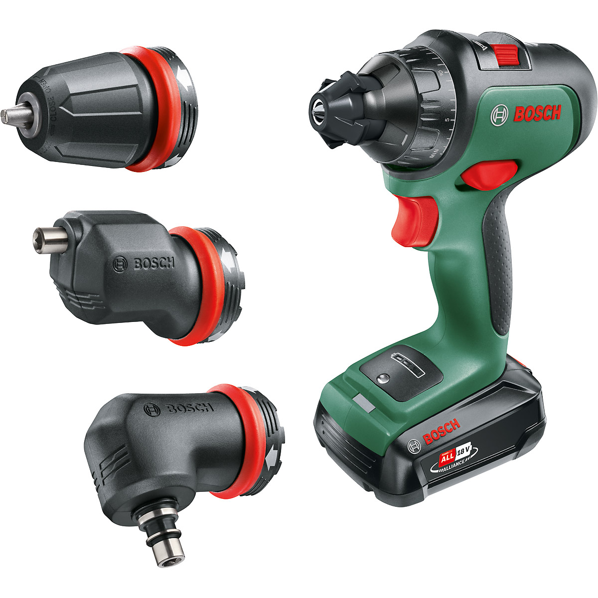 Bosch Akku-Zweigang-Bohrschrauber AdvancedDrill 18: 1x Akku, Winkel-/Exzenteraufsatz