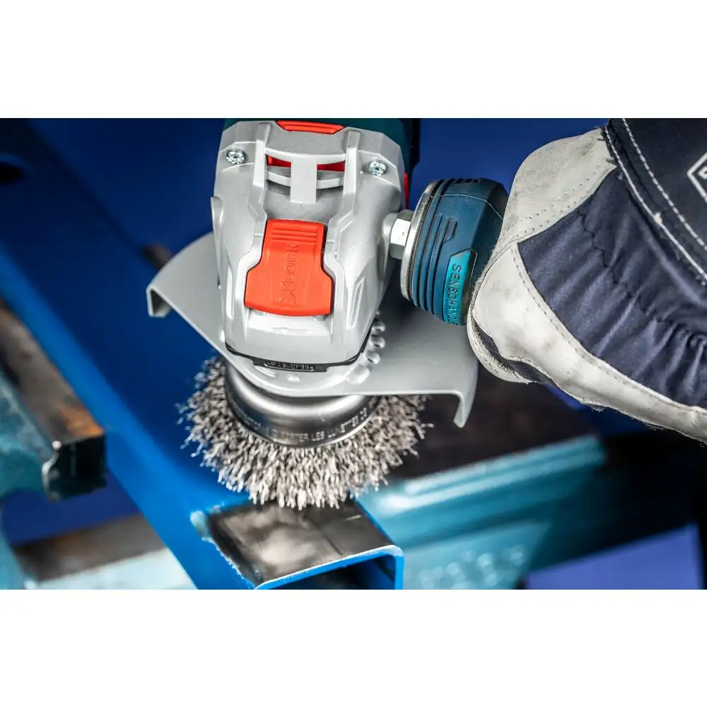PFERD TOOLS Topfbürste ungezopft TBU X-LOCK Edelstahl-Draht für Winkelschleifer