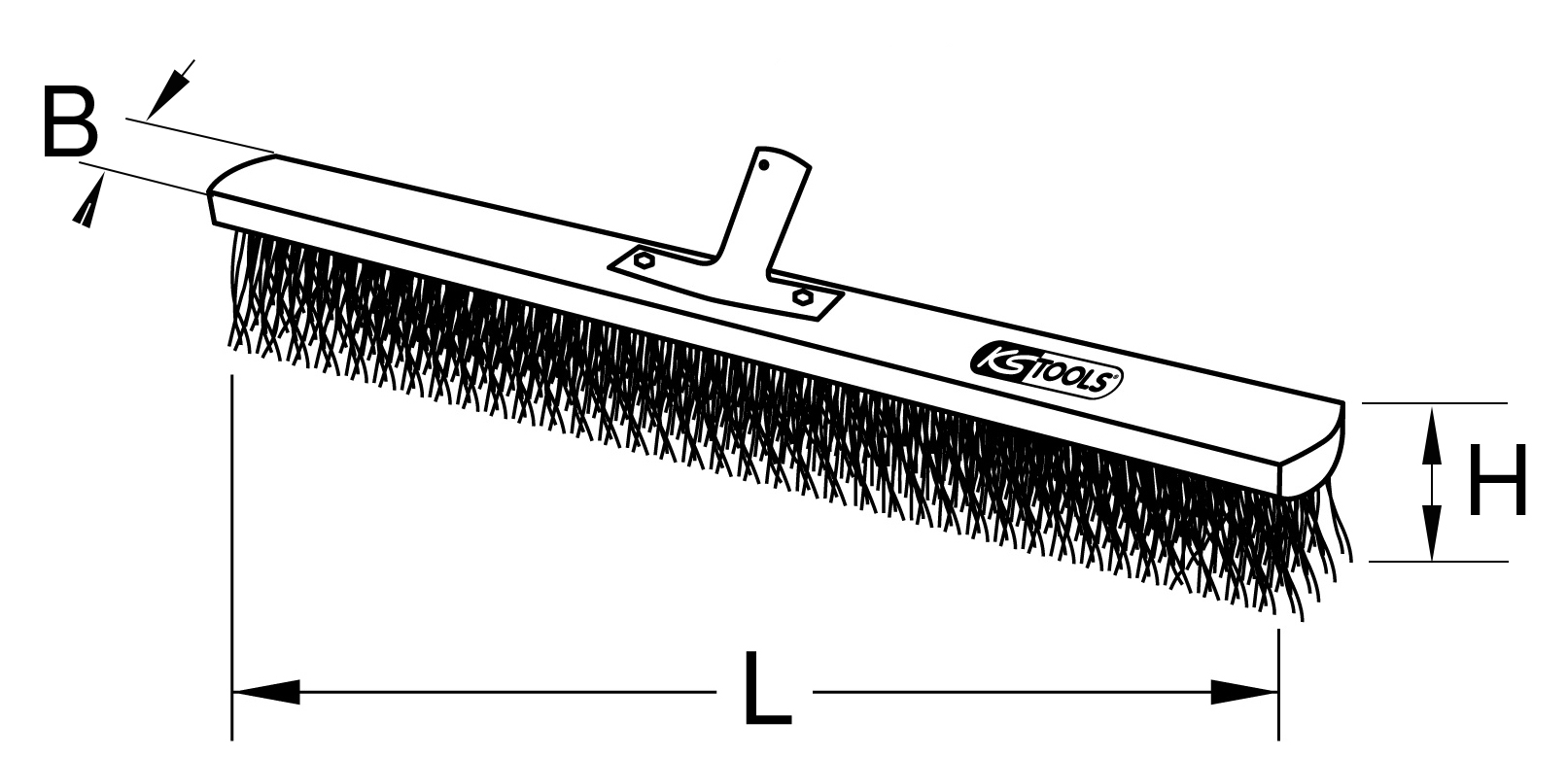 KS Tools BRONZEplus Besen, Runddraht, glatt, 240x60x65 mm