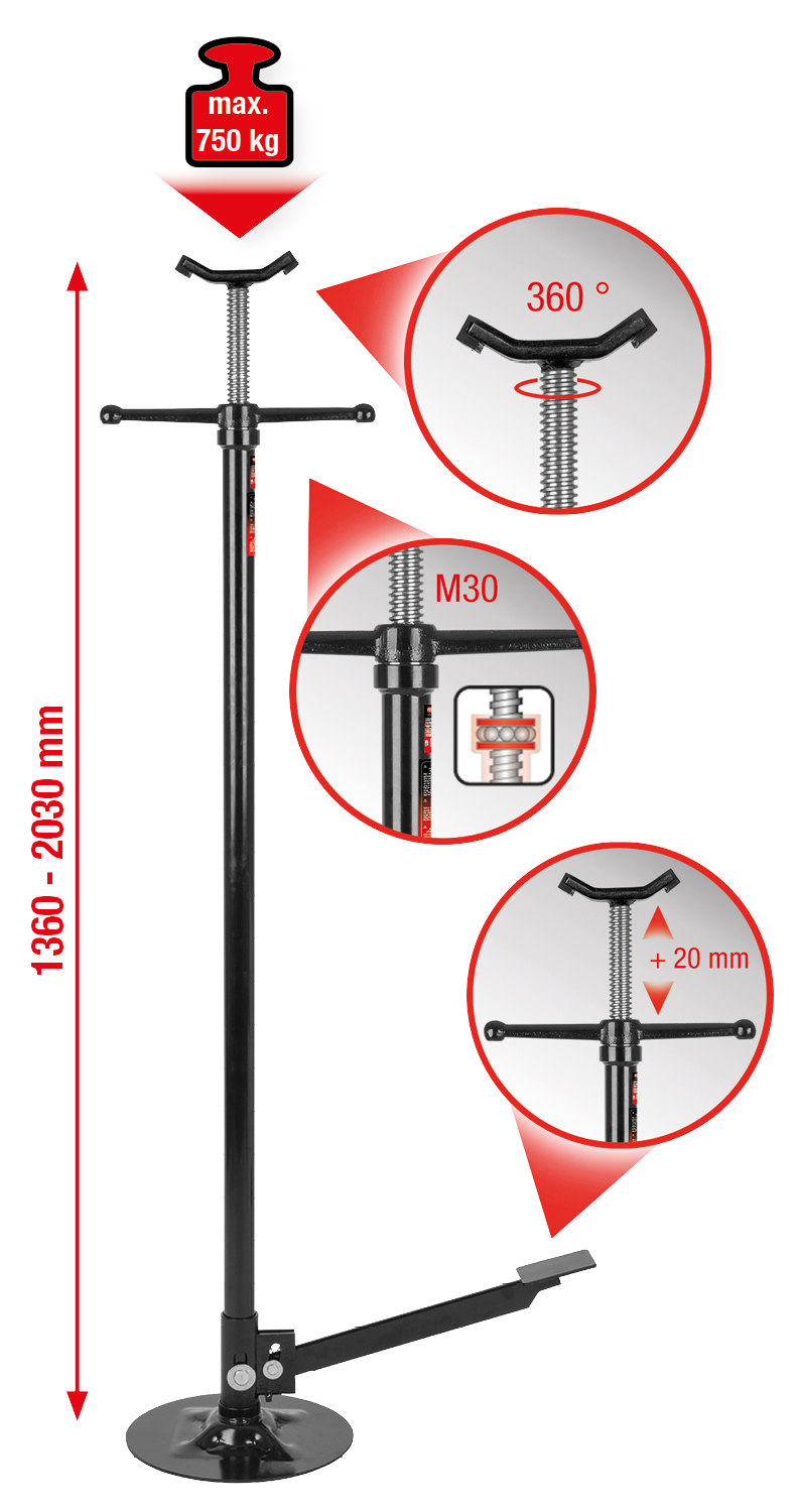 KS Tools Teleskop-Unterstellstütze