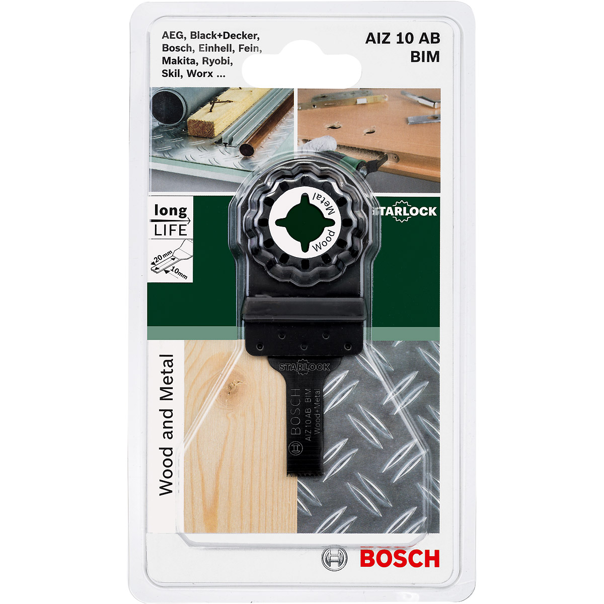 Bosch Starlock HCS Tauchsägeblatt AIZ 10 AB Wood and Metal, 10 x 20 mm