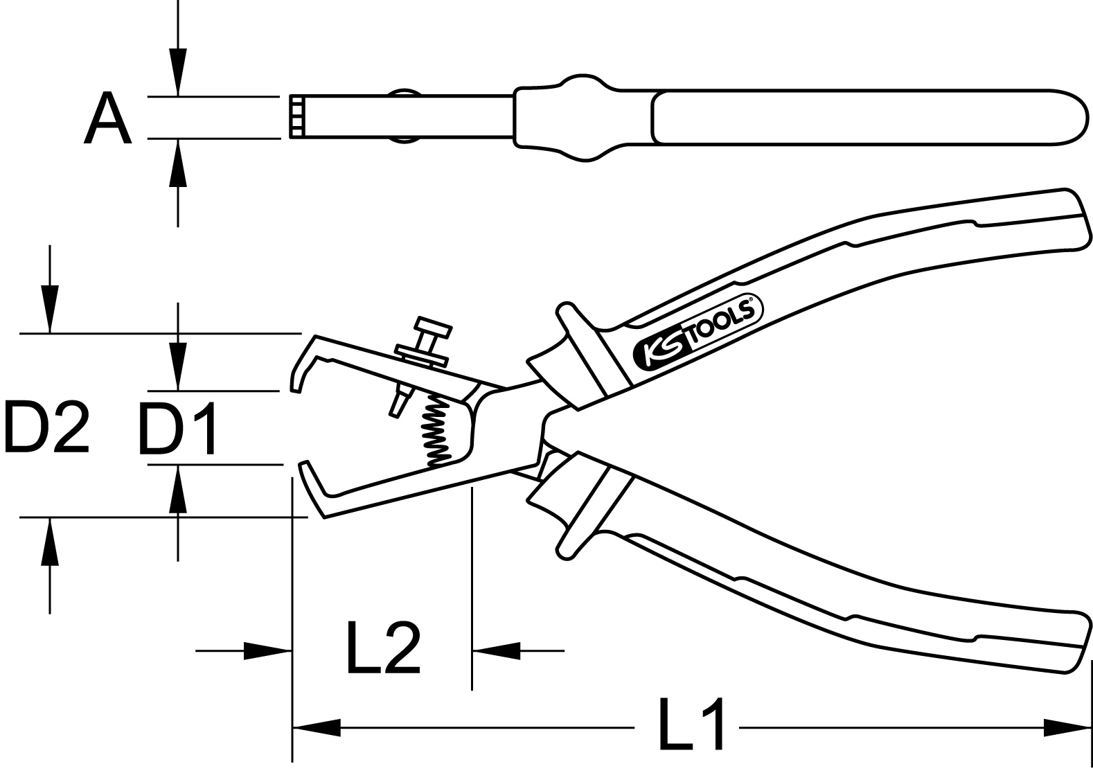 KS Tools Abisolierzange, 176mm