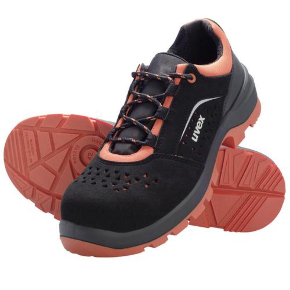 uvex 2 xenova Sicherheitsschuh Halbschuhe S1, schwarz/rot