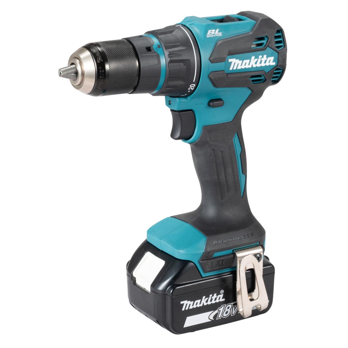 Makita Akku-Bohrschrauber mit Wechselkopfsystem mit 1x Bohrfutter 13 mm LXT 18V - DDF491Z