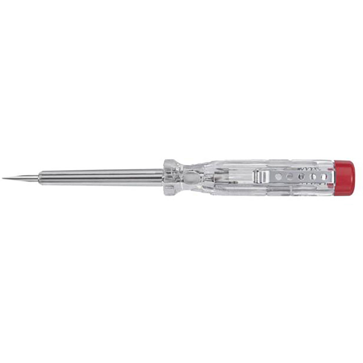 Wiha Spannungsprüfer 120-250 Volt Schlitz transparent, mit Ansteckclip