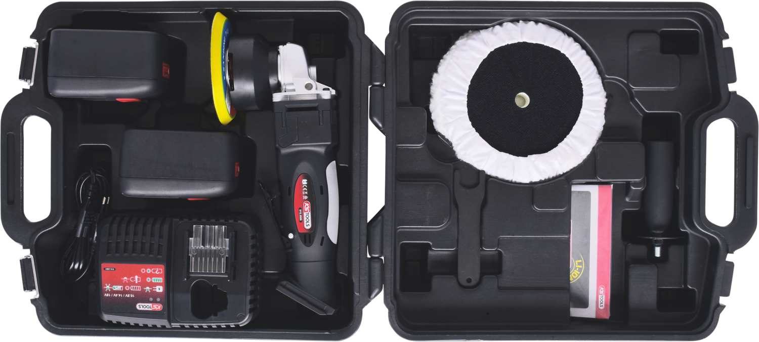 KS Tools Akku-Poliermaschine, 2.300 U-min 18V, mit 1 Akku und 1 Ladegerät