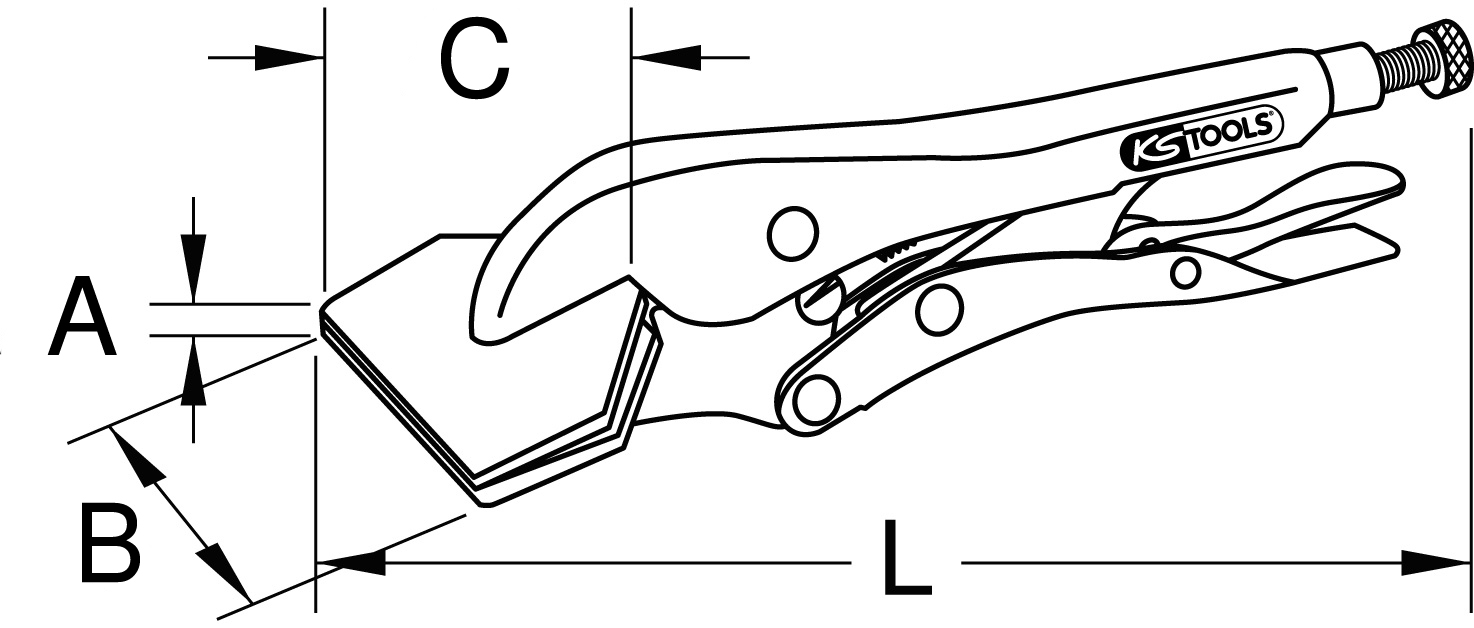 KS Tools Breitmaul-Flachbacken-Gripzange mit Easy-Release