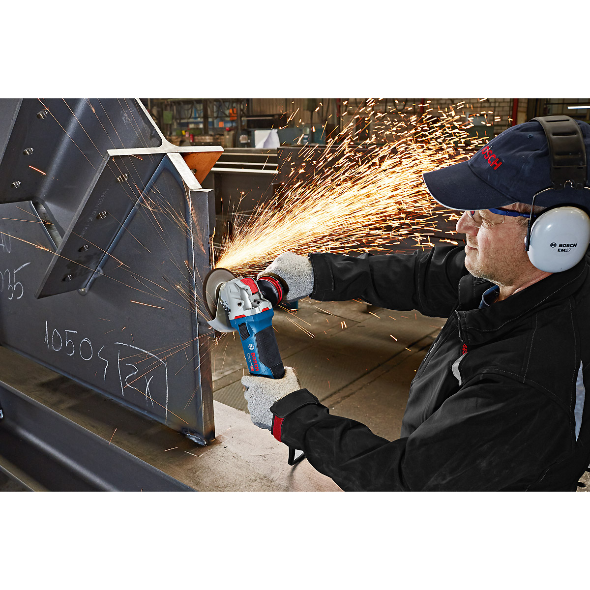 Bosch Winkelschleifer GWX 19-125 S, 1900-W, X-LOCK,mit Zusatzhandgriff, Schutzhaube