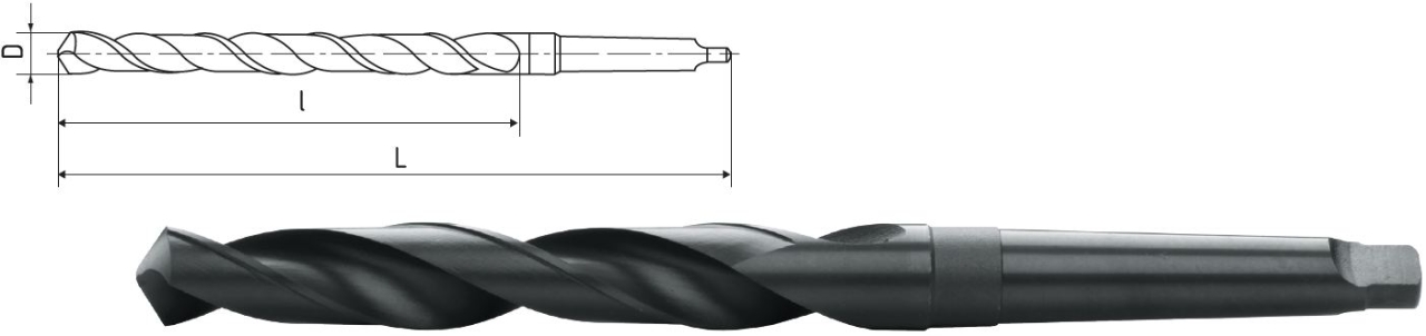 ELMAG HSS Co5-Spiralbohrer mit Morsekegel DIN 345 MK2
