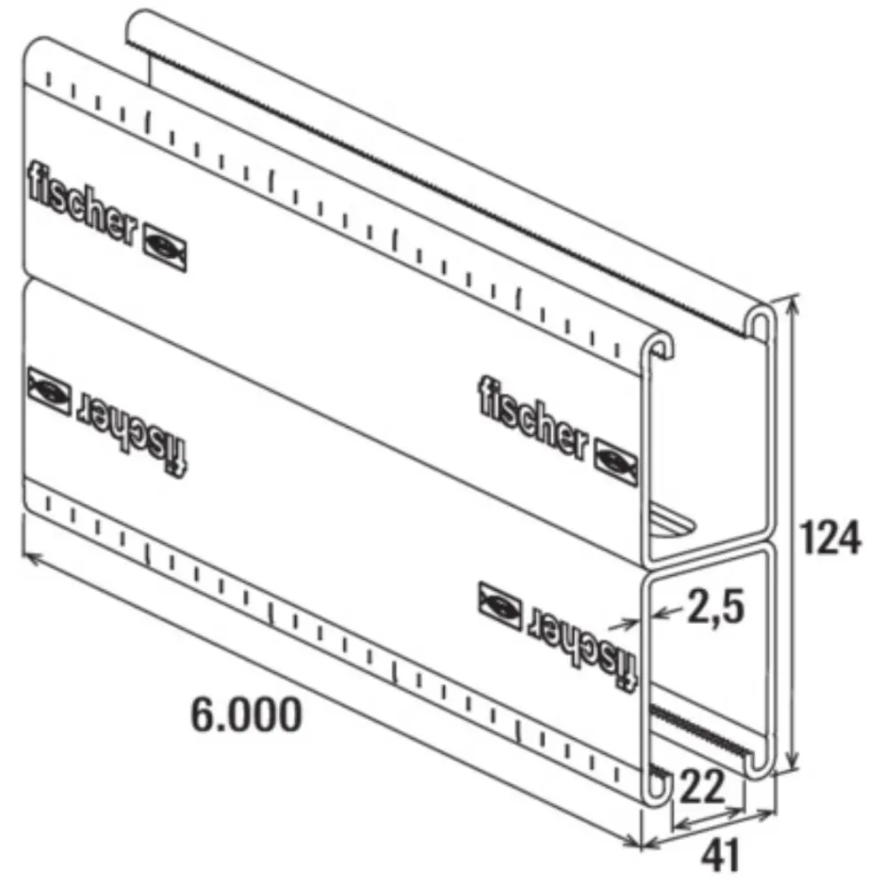 Fischer Montageschiene FUS 62D/2,5 - 6000