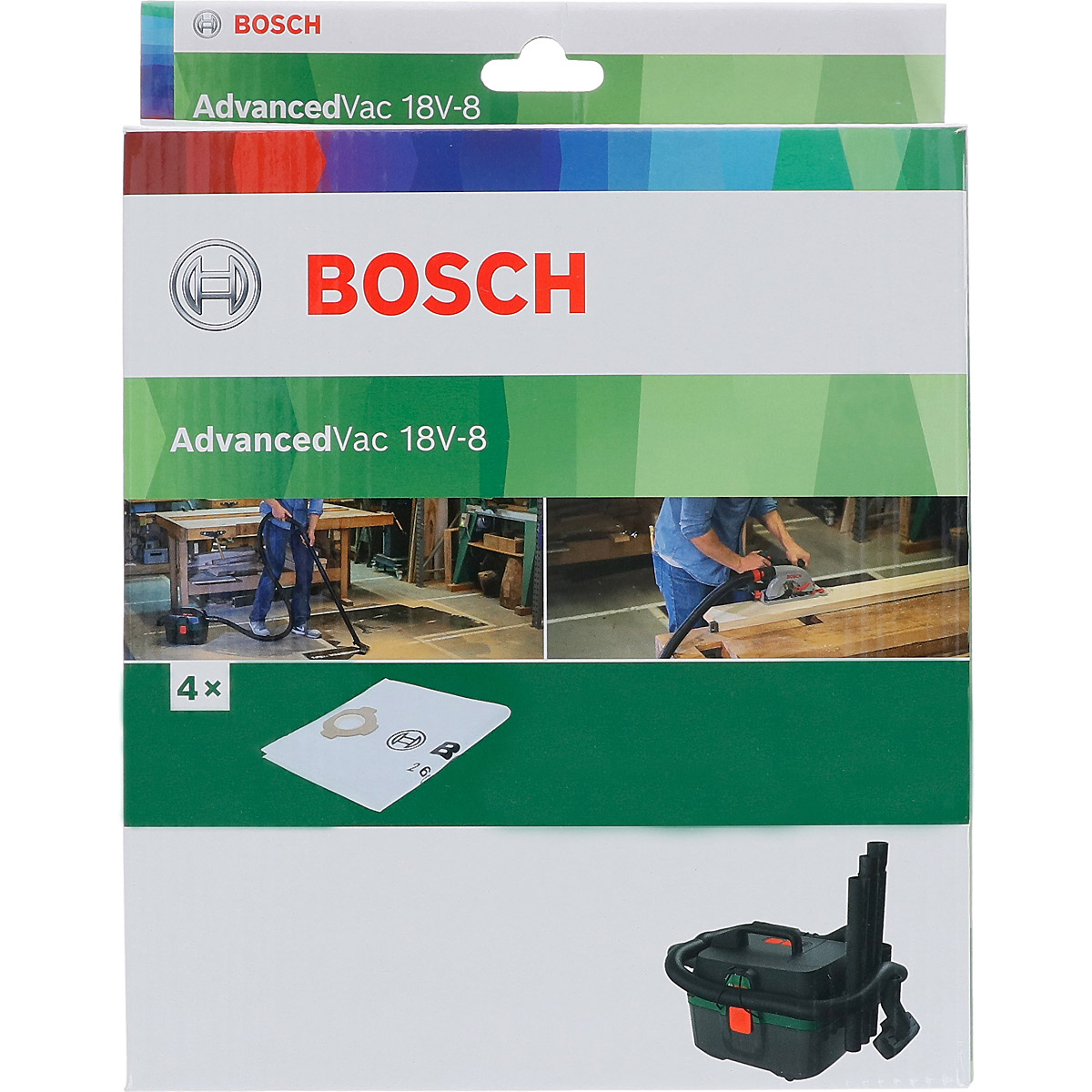 Bosch Vliesfilterbeutel für AdvancedVac 18V, 4-tlg.