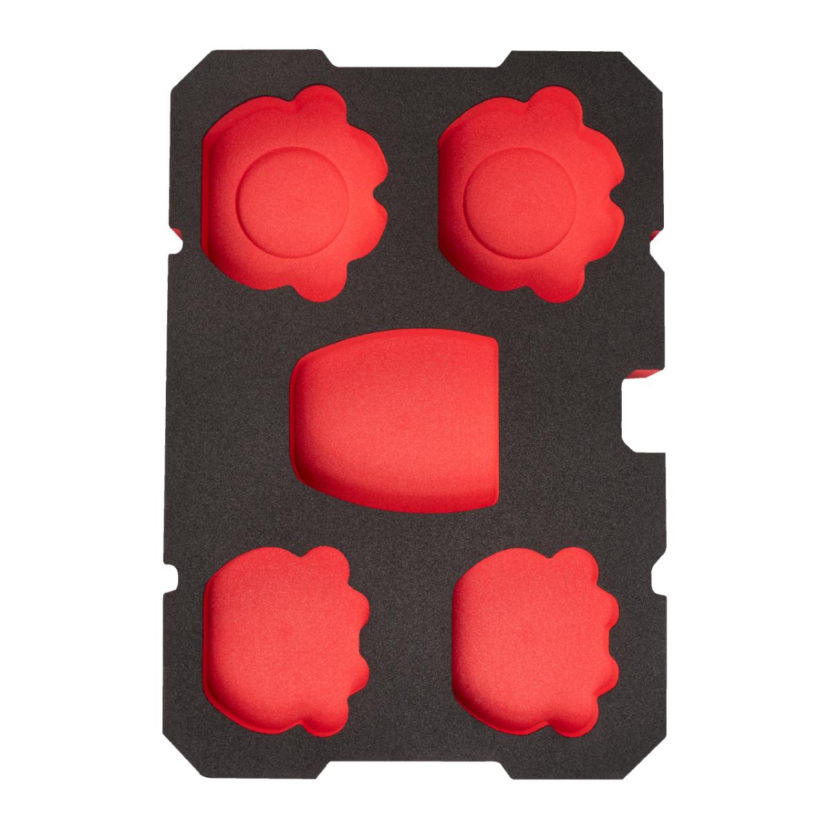 Milwaukee Leere 4x Ringbacke und RJ-Adapter PACKOUT Schaumstoffeinsatz