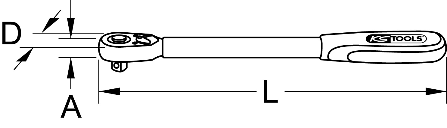KS Tools 1/2" SlimPOWER Teleskop-Gelenk-Umschaltknarre, 72 Zahn
