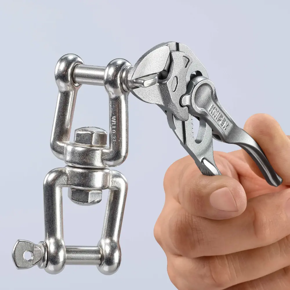 KNIPEX Zangenschlüssel XS Zange und Schraubenschlüssel in einem Werkzeug verchromt 100 mm
