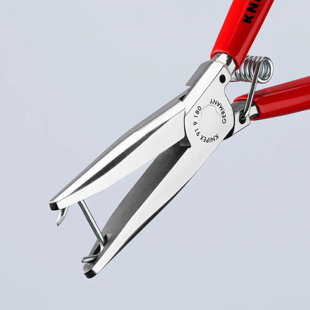 KNIPEX Polsterklammerzange mit Kunststoff überzogen spiegelpoliert 180 mm