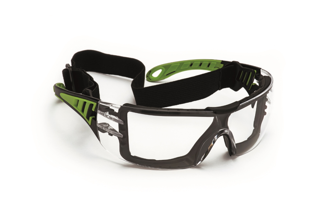 ELMAG Schutzbrille farblos schwarz/grün