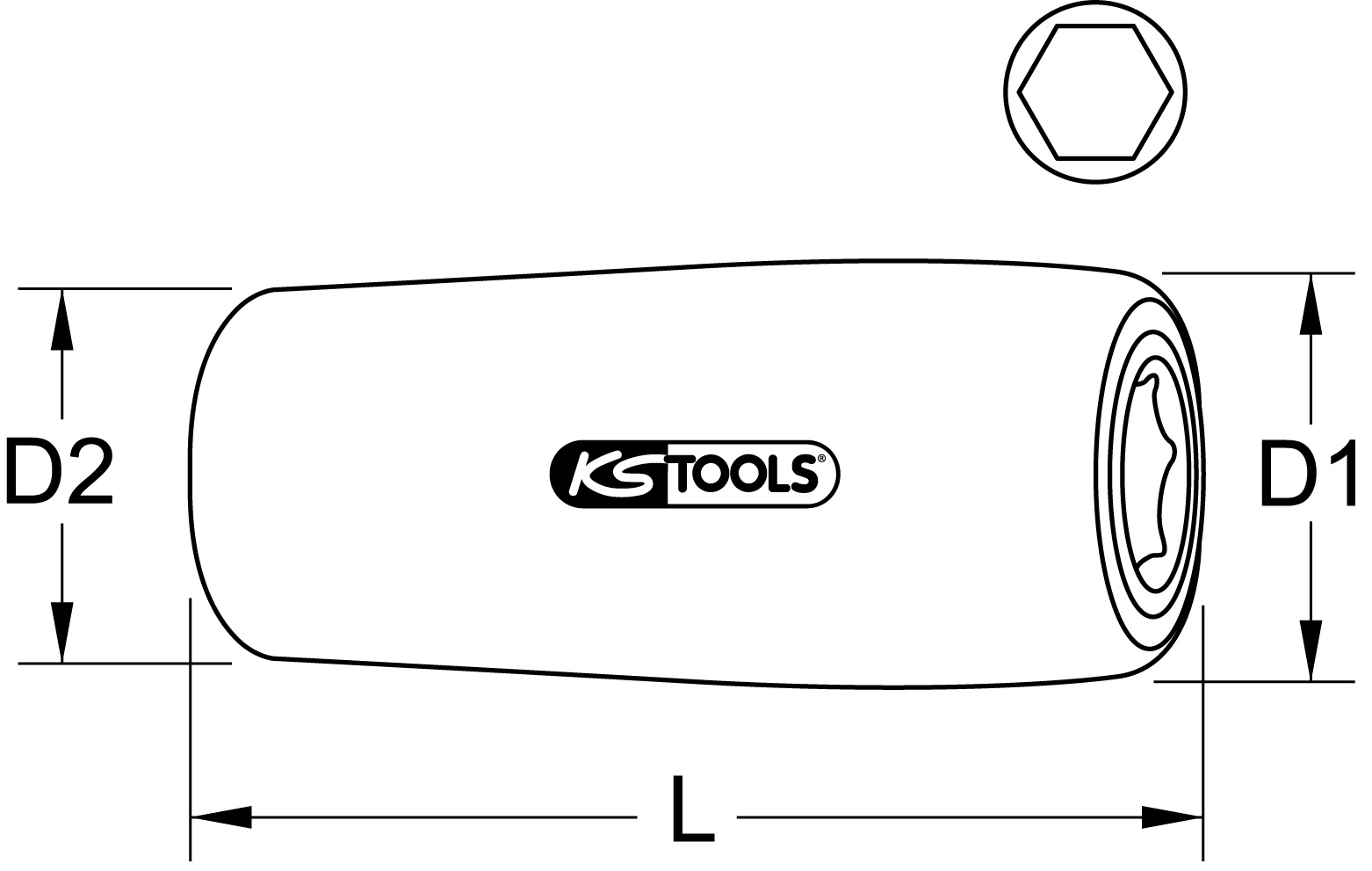 KS Tools 3/8" Bithalter mit Schutzisolierung für 1/4" Bits