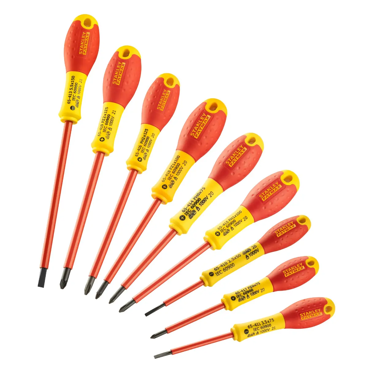 STANLEY FATMAX Schraubendreher-Set 10-teilig m. Spannungsprüfer Schl. Phillips Pozidriv