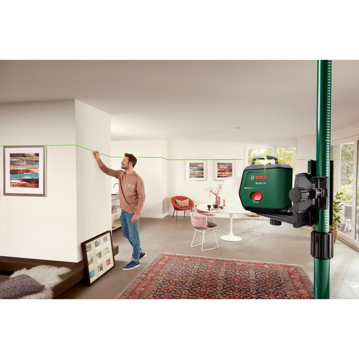 Bosch Kreuzlinien-Laser PLL360-15G Set, 1 x Akku BA 3.6V 2.0Ah