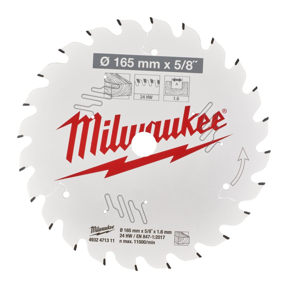 Milwaukee - Kreissägeblatt 165/15,87 mm 24Z Holz