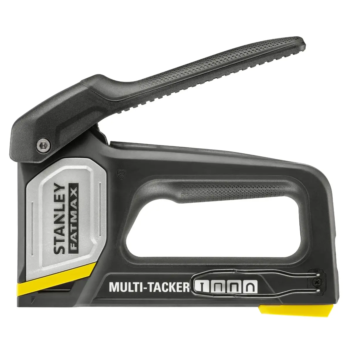 STANLEY FATMAX 4-in-1 Handtacker für Fein- und Flachdrahtklammern, Nägel und Rundklammern, Compositgehäuse