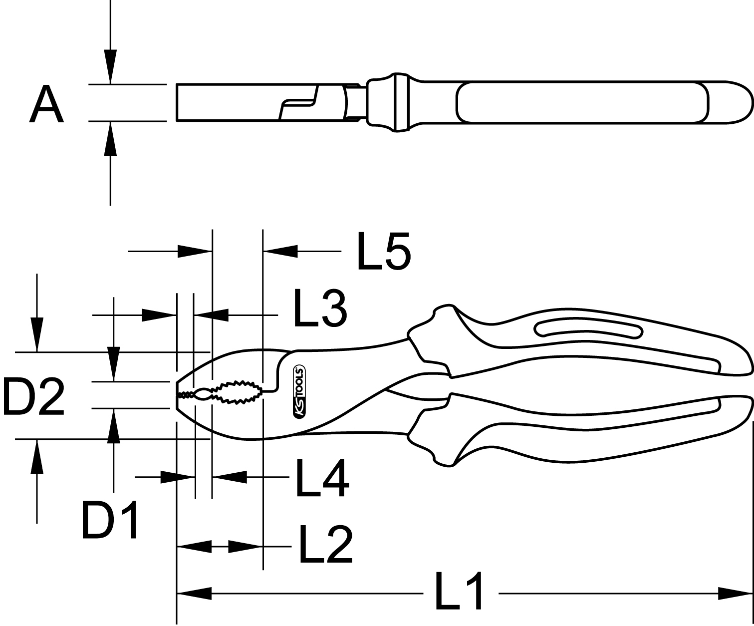 KS Tools TITANplus Universalzange, 200mm